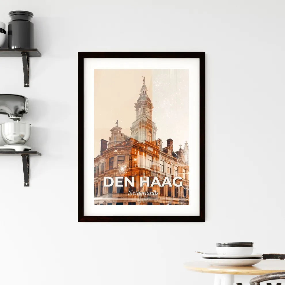 The Hague Skyline: City Lights, Local Architecture Framed Print