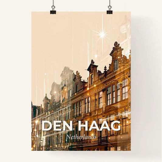 The Hague City Skyline Night Sky Poster Art Poster