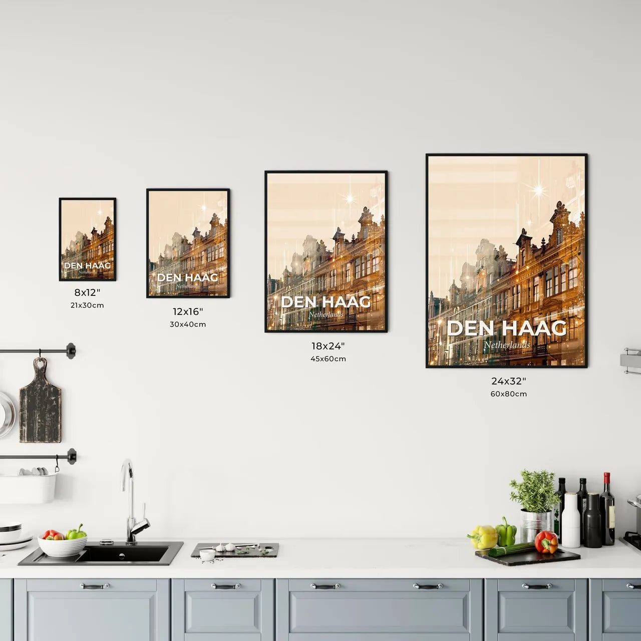 The Hague City Skyline Night Sky Poster Art Office Art
