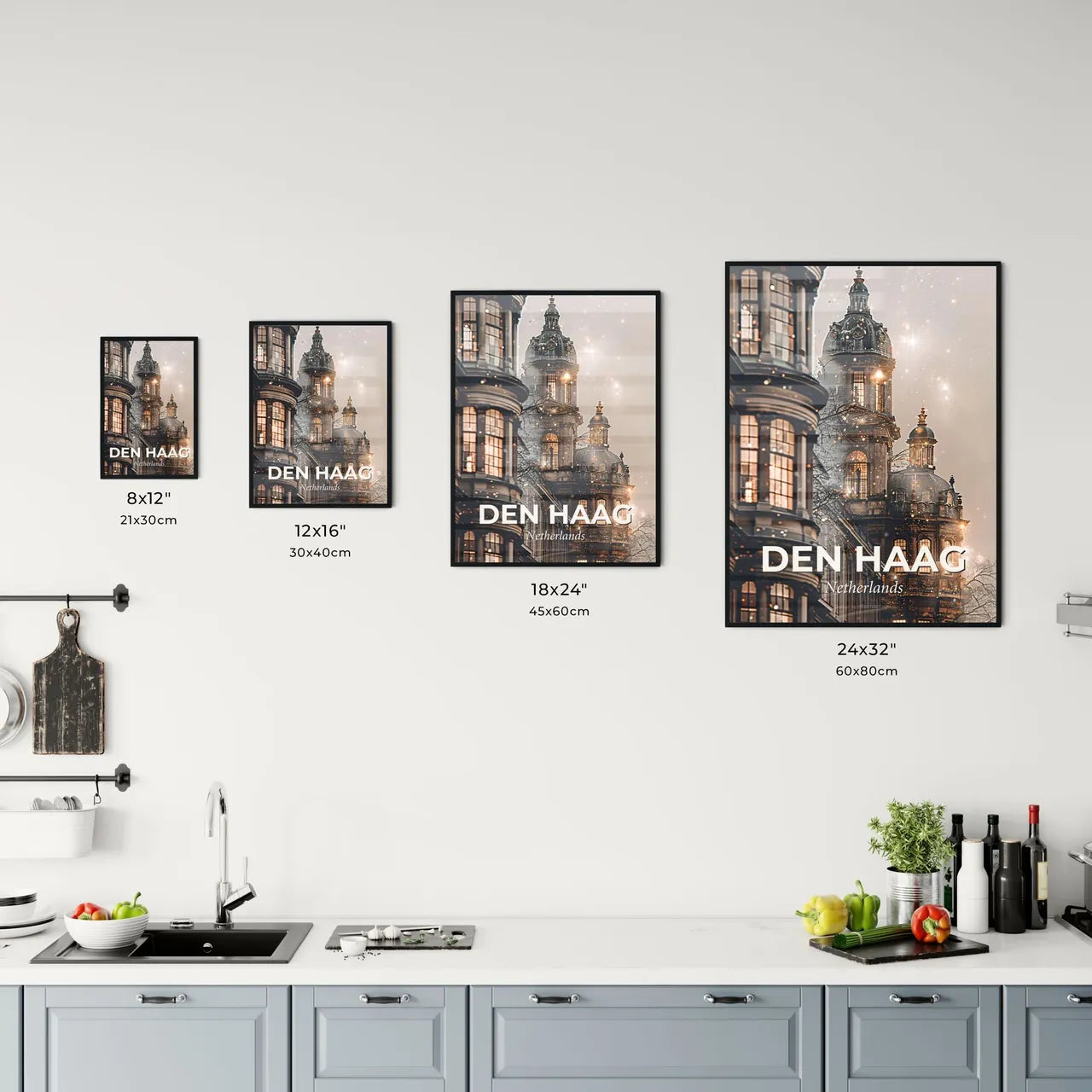 The Hague City Skyline Double Exposure Artwork Office Art