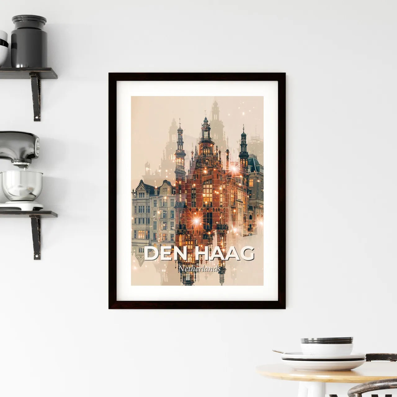 The Hague City Icons Double Exposure Composite Framed Print
