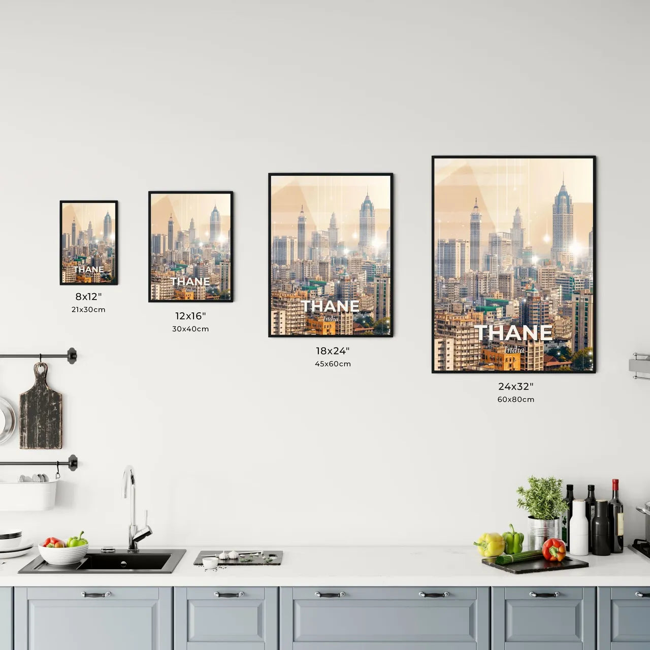 Thane Artistic City Brights Double Exposure Skyline Office Art