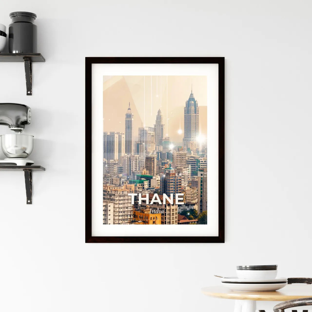 Thane Artistic City Brights Double Exposure Skyline Framed Print