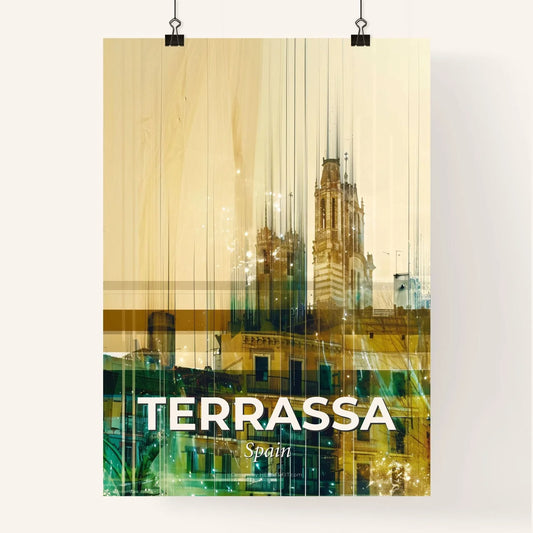 Terrassa Skyline Composite Art: City Icons Sparking Poster