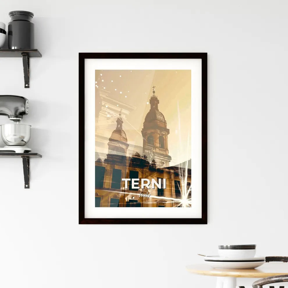 Terni Italy Skyline Composite Art Modern Poster Framed Print