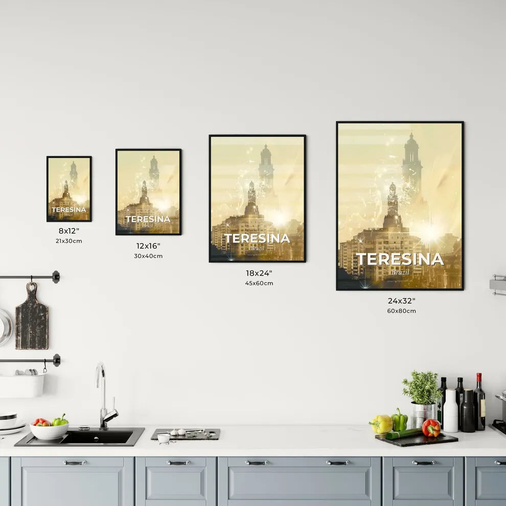 Teresina Skyline Double Exposure Poster Art Office Art