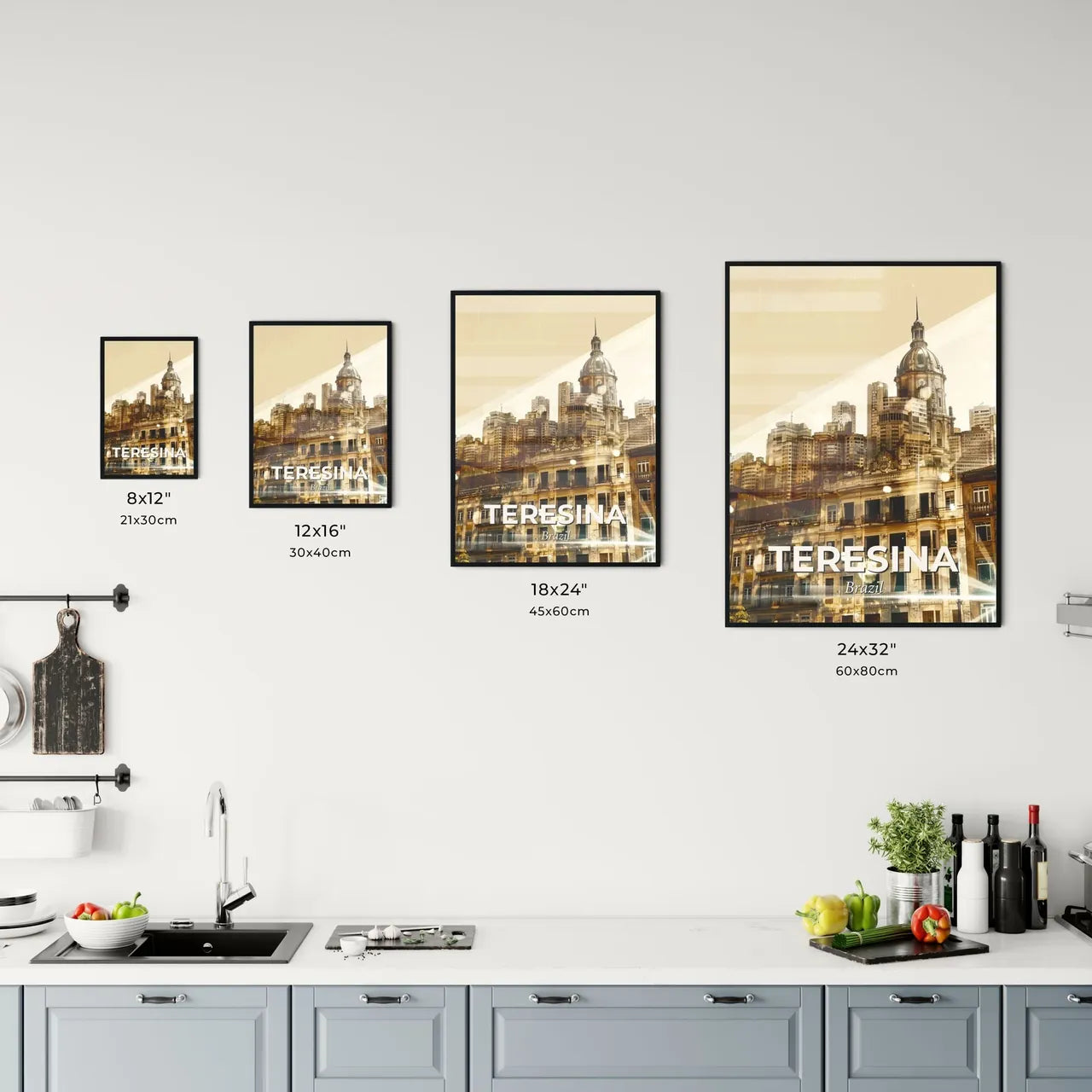 Teresina Skyline Cityscape Poster Art Design Office Art