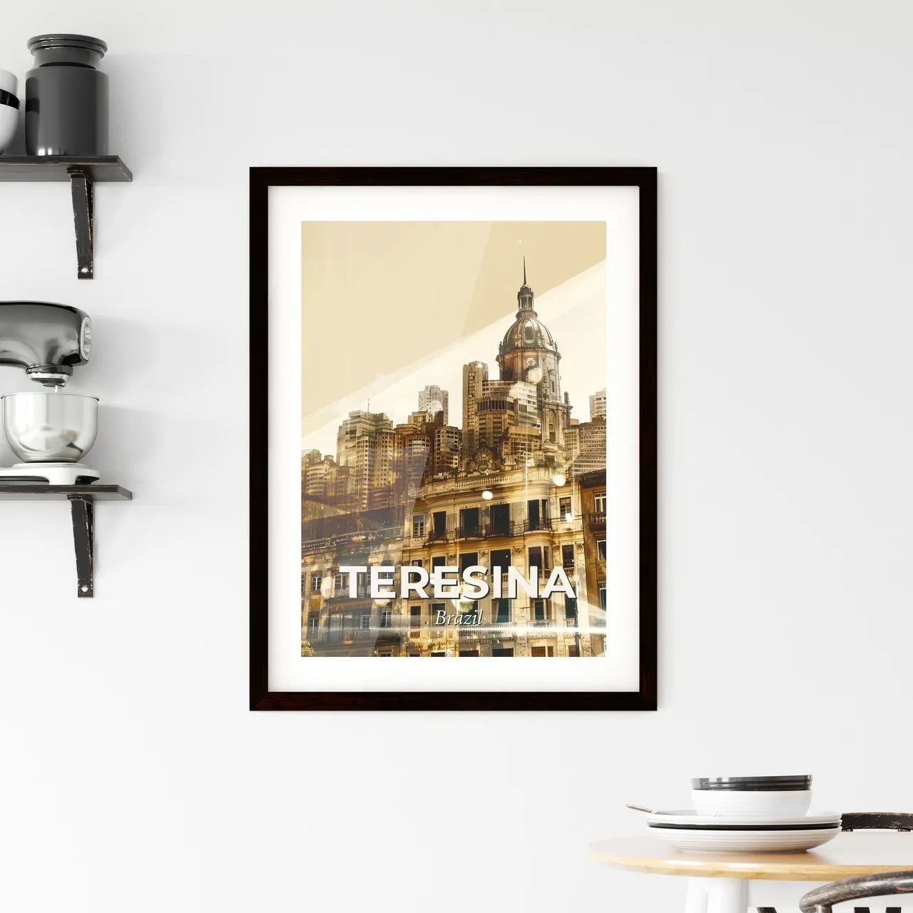 Teresina Skyline Cityscape Poster Art Design Framed Print