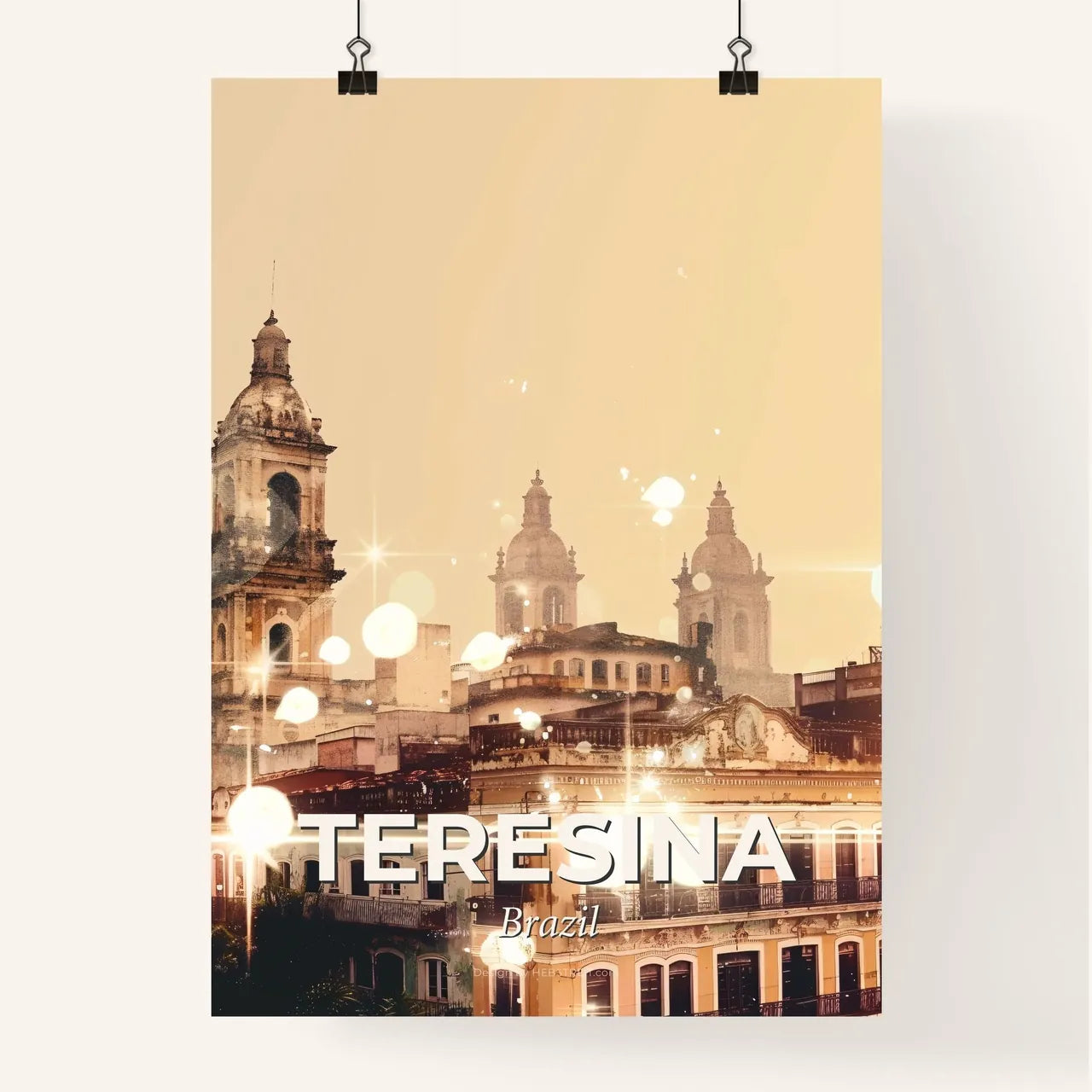 Teresina Skyline Double Exposure Art Cityscape Poster