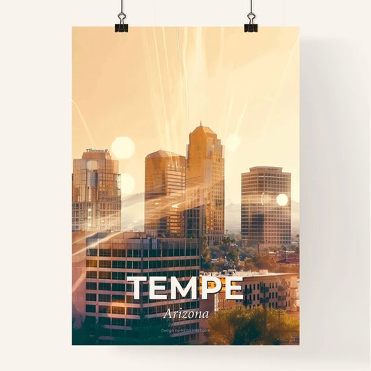 Tempe City Skyline Arizona Iconography Art Poster Poster