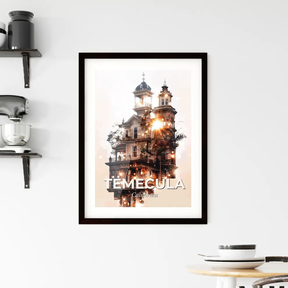 Temecula City Skyline Concept Poster Art Framed Print
