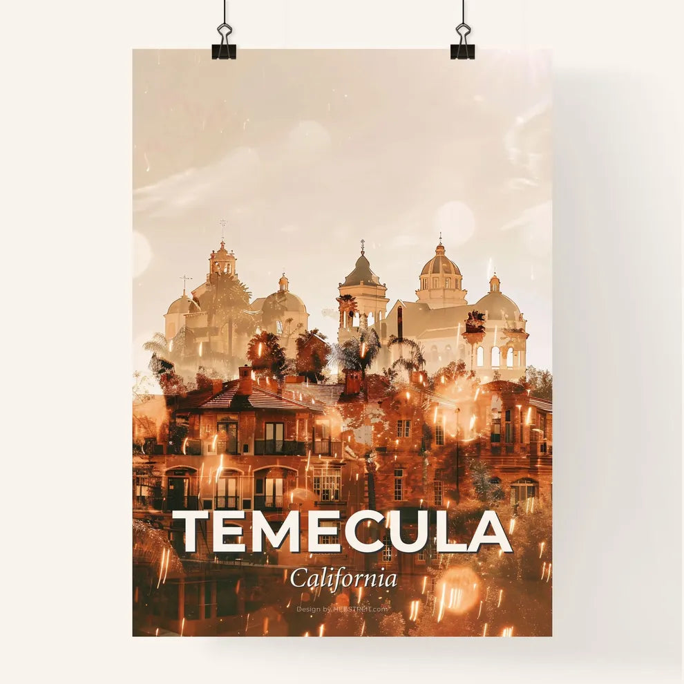 Temecula Cityscape Iconography Poster Print Poster