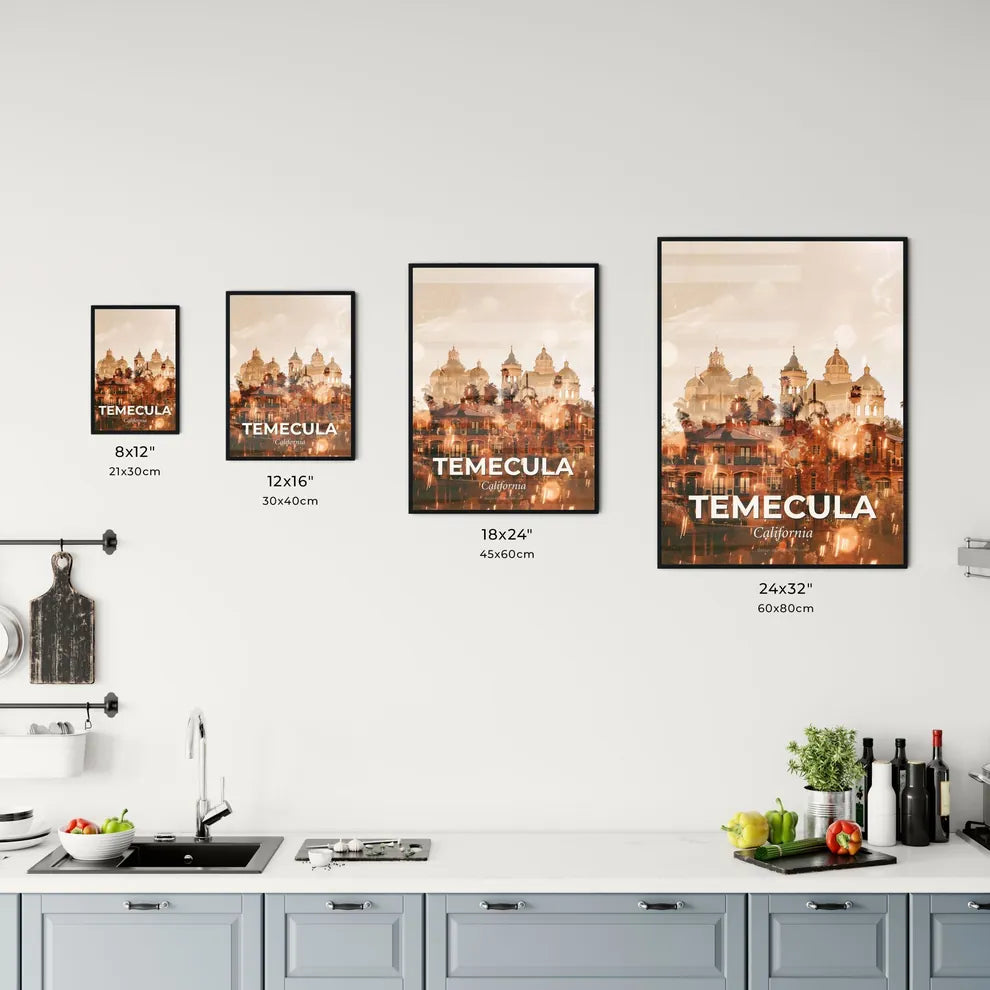 Temecula Cityscape Iconography Poster Print Office Art