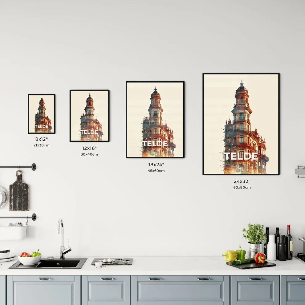 Telde Spain City Art Poster with Skyline Office Art