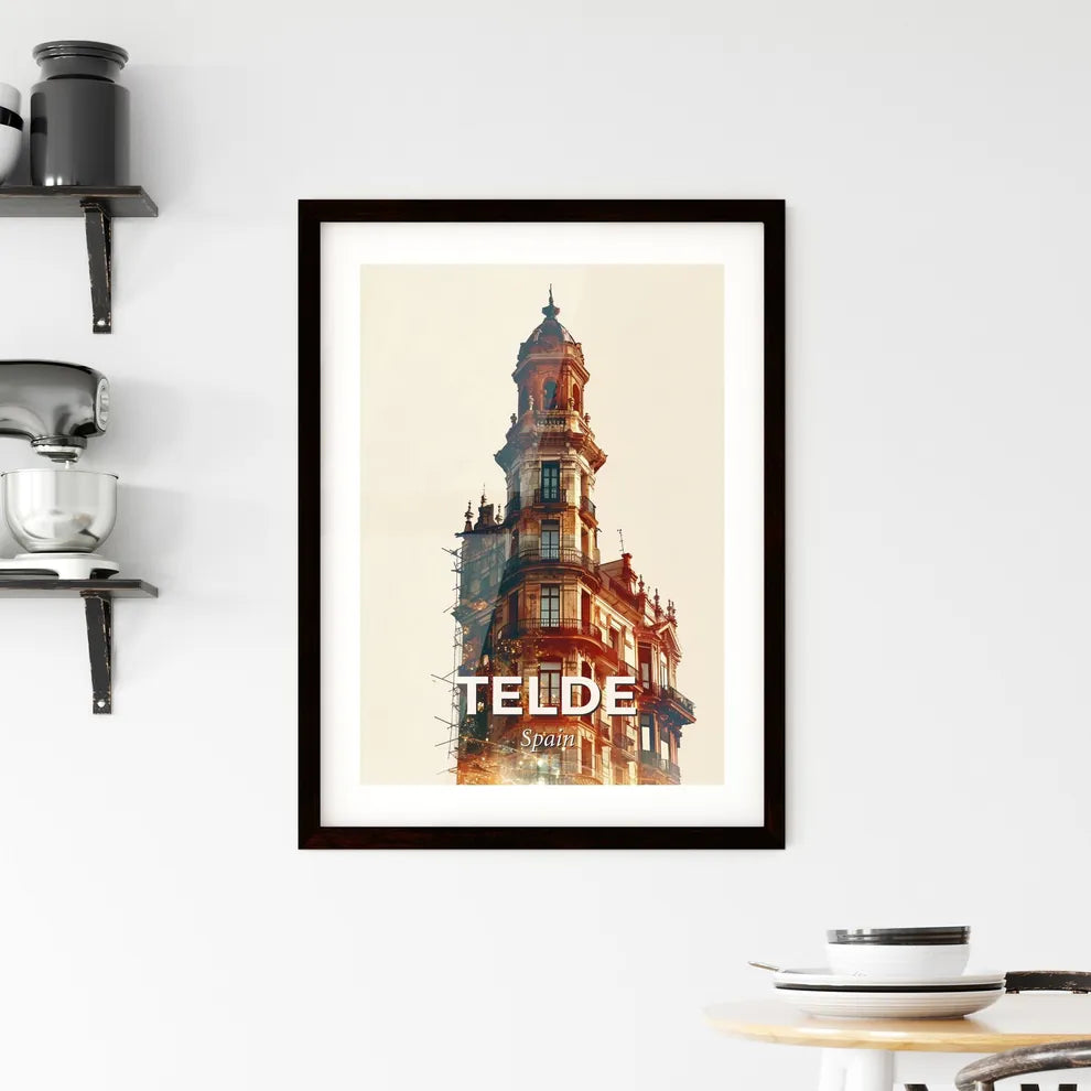 Telde Spain City Art Poster with Skyline Framed Print