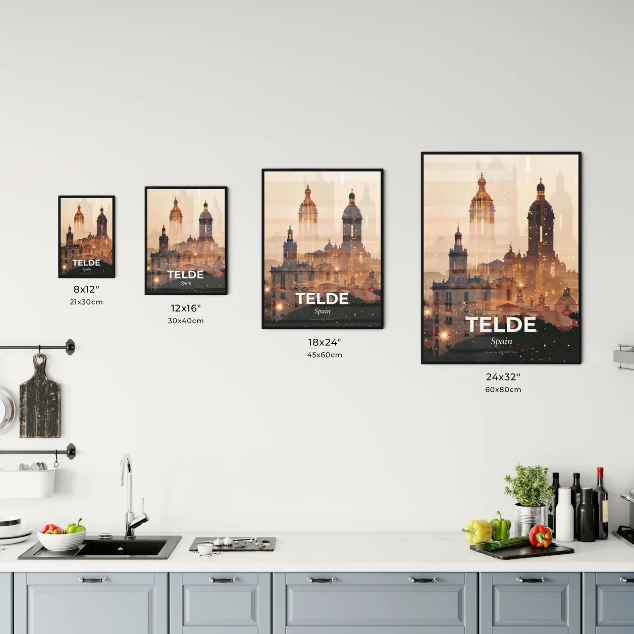 Telde City Skyline Poster Art Composite Office Art