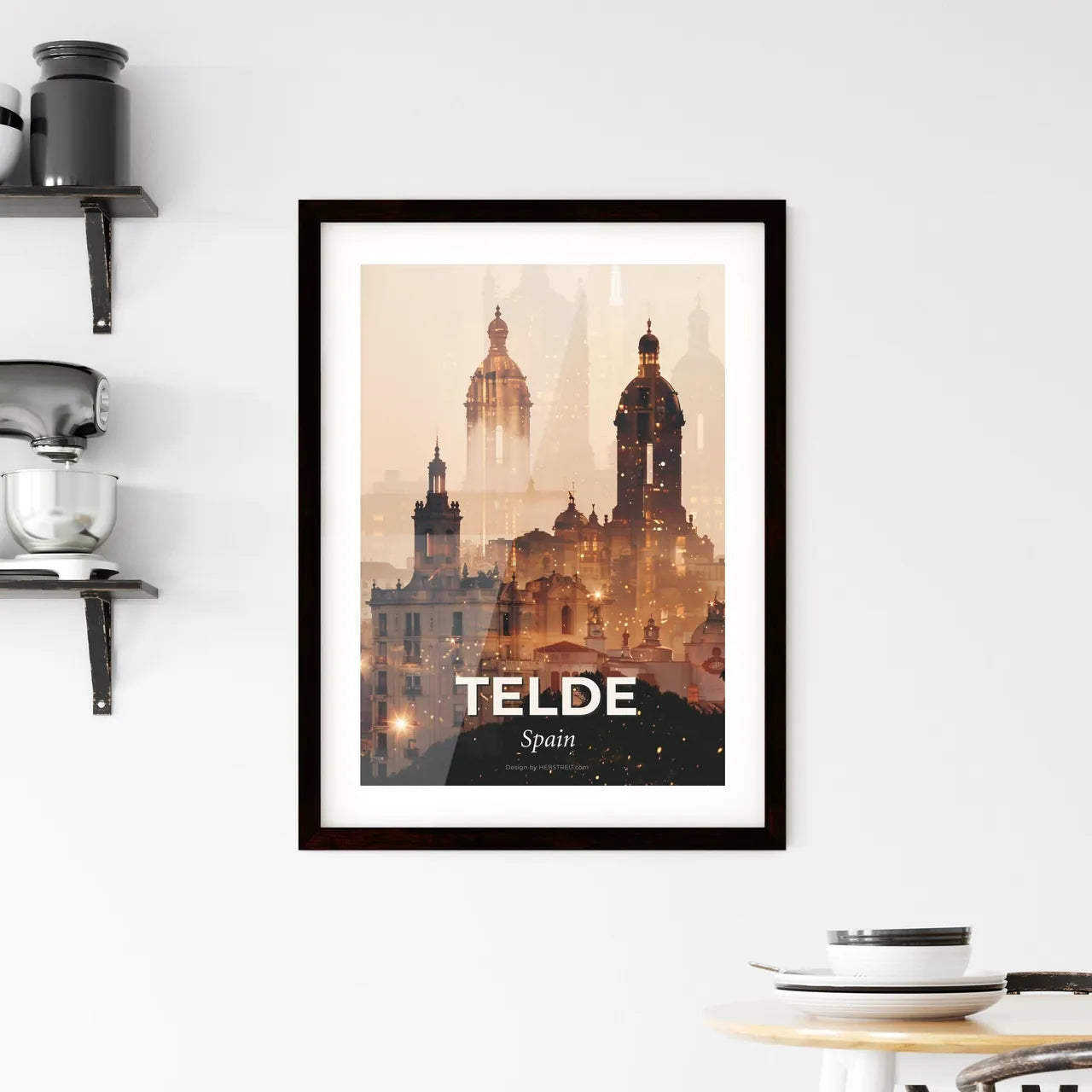 Telde City Skyline Poster Art Composite Framed Print