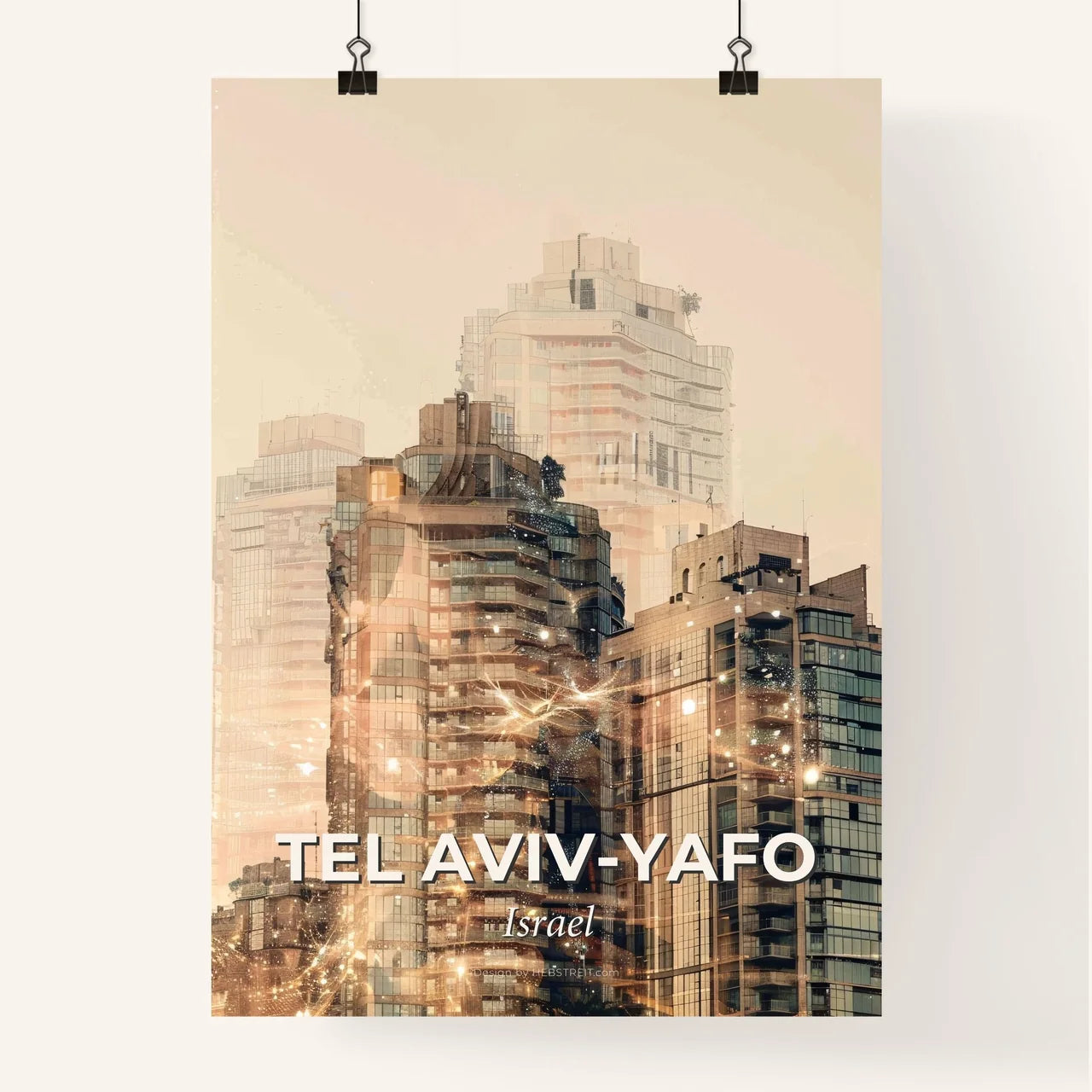 Tel Aviv Skyline Cityscape Art Photography Poster Poster