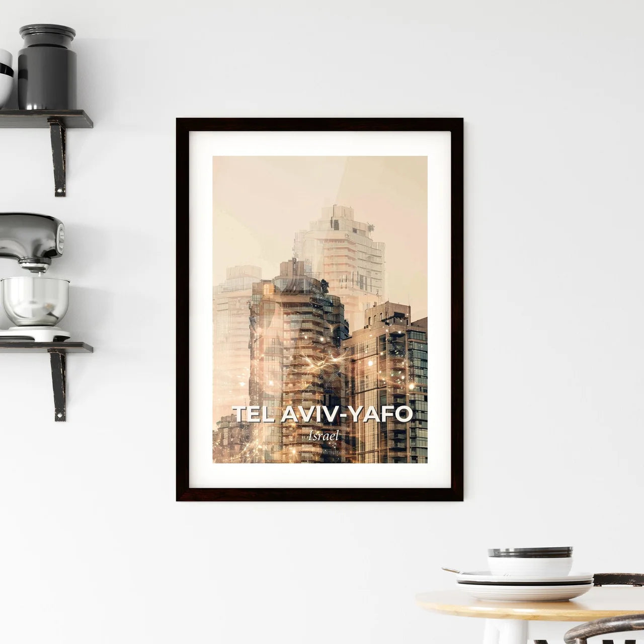 Tel Aviv Skyline Cityscape Art Photography Poster Framed Print