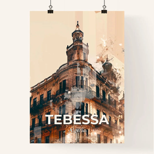 Tebessa skyline poster modern subtle beige sparkles Poster
