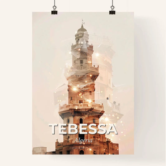 Tebessa, Algeria: Cityscape Silhouette Sparkle Poster