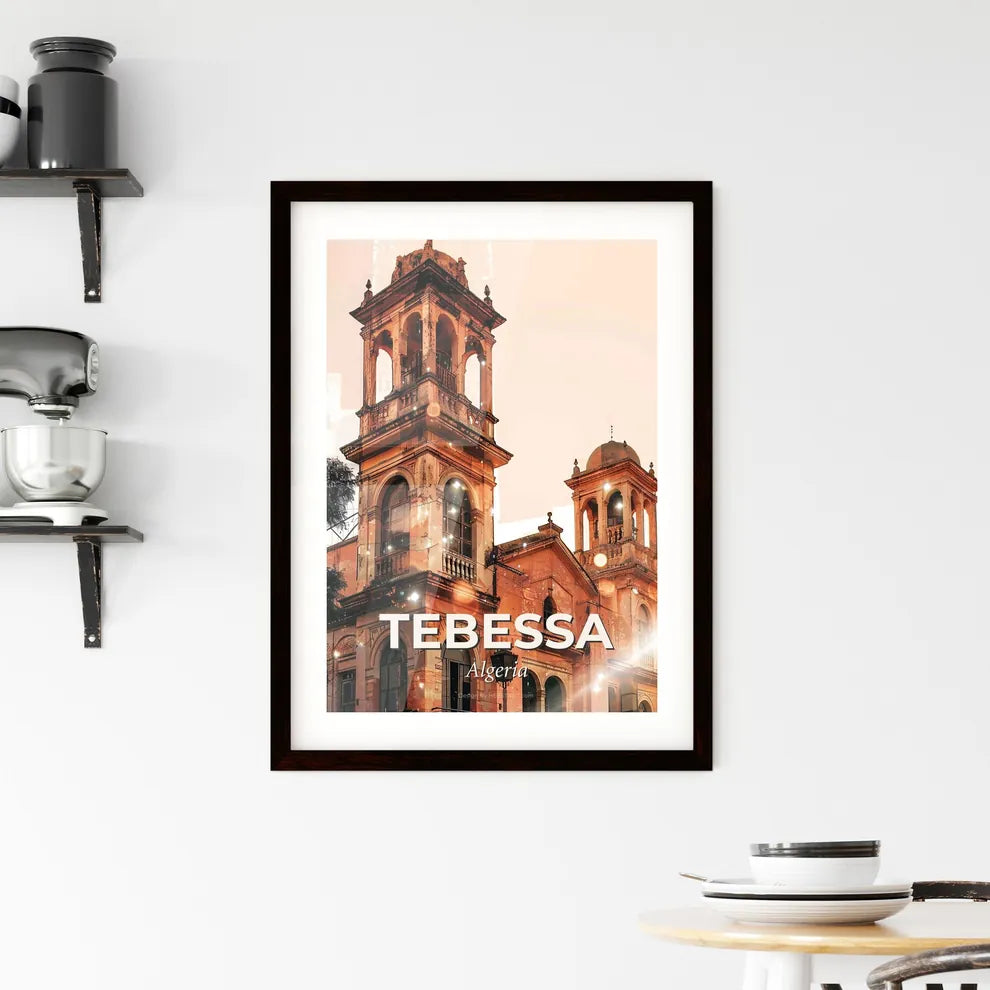 Tebessa Skyline Dreamy Art Poster Framed Print