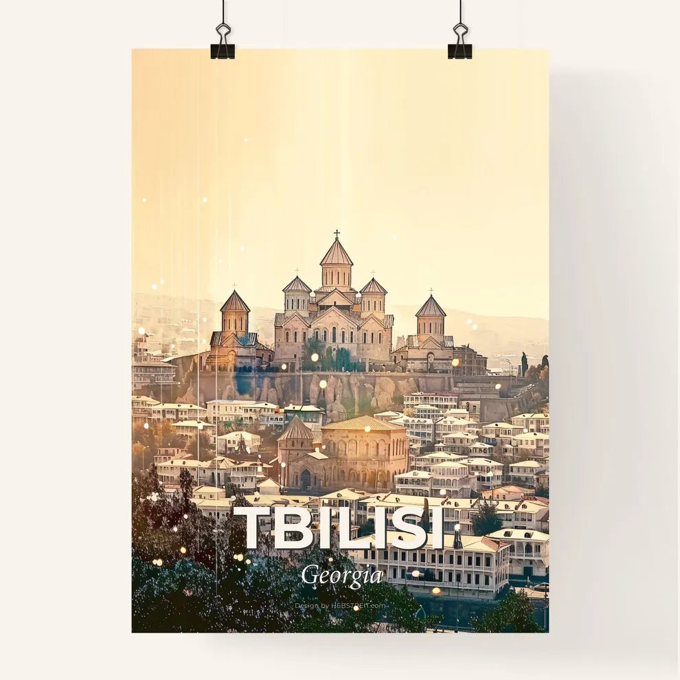 Tbilisi Skyline Composite Art: Local Icons and Spar Poster