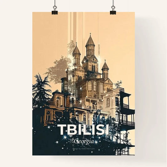 Tbilisi Cityscape Silhouette Printed Art Poster Poster