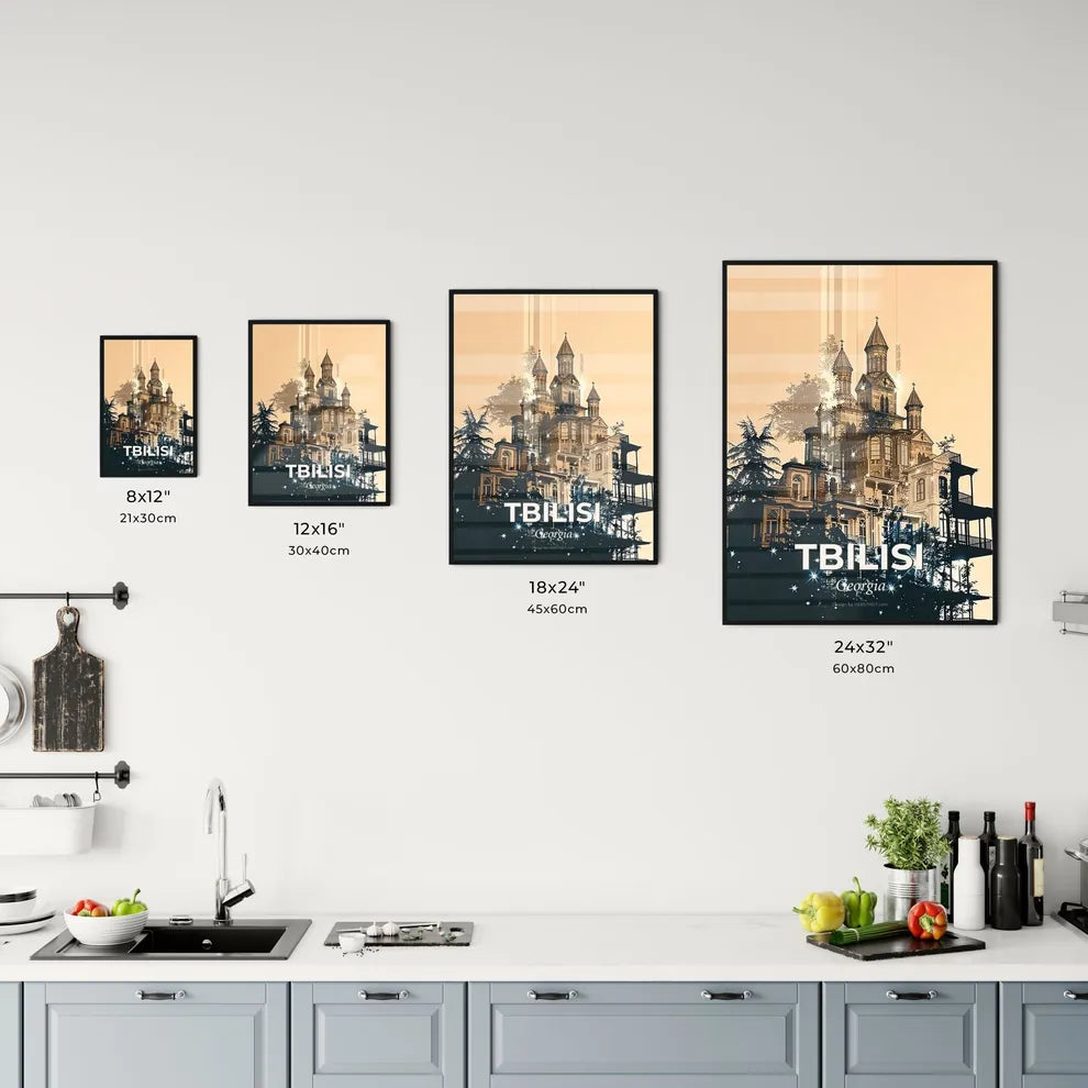 Tbilisi Cityscape Silhouette Printed Art Poster Office Art