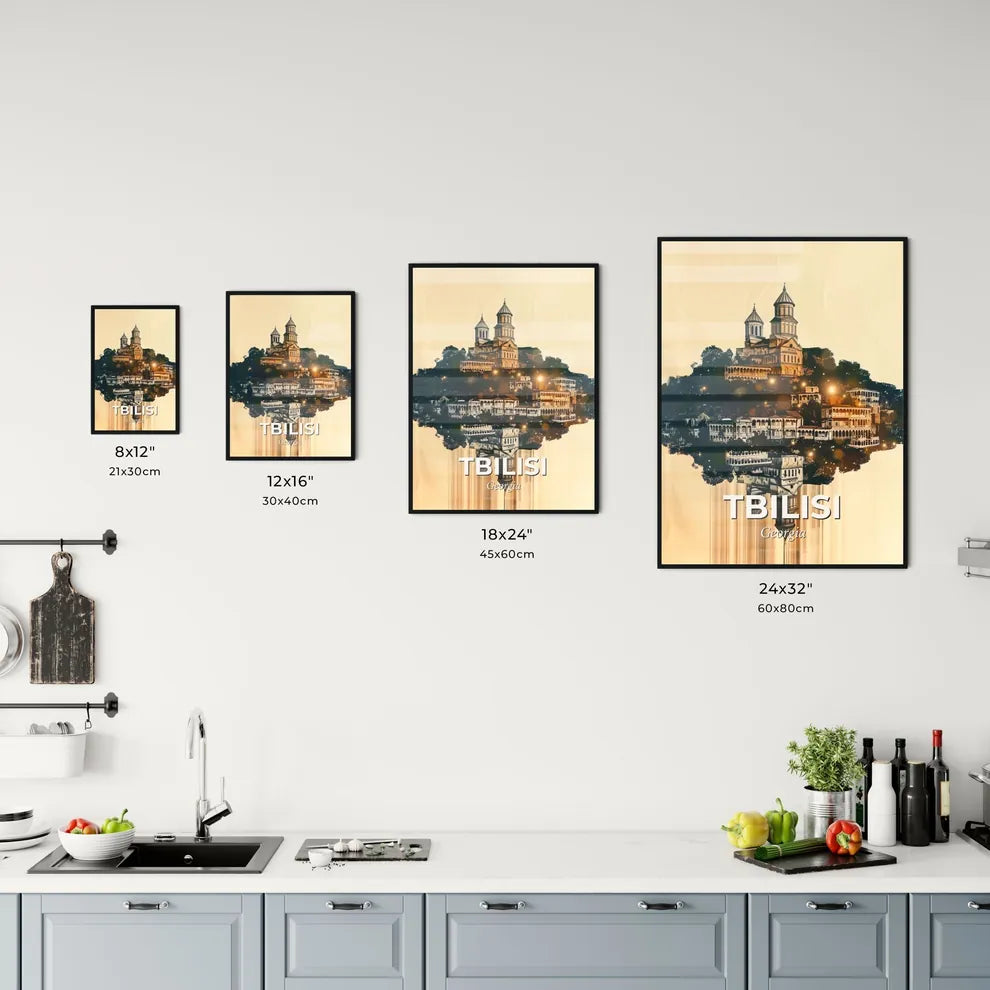 Tbilisi City Double Exposure Art Skyline Poster Office Art