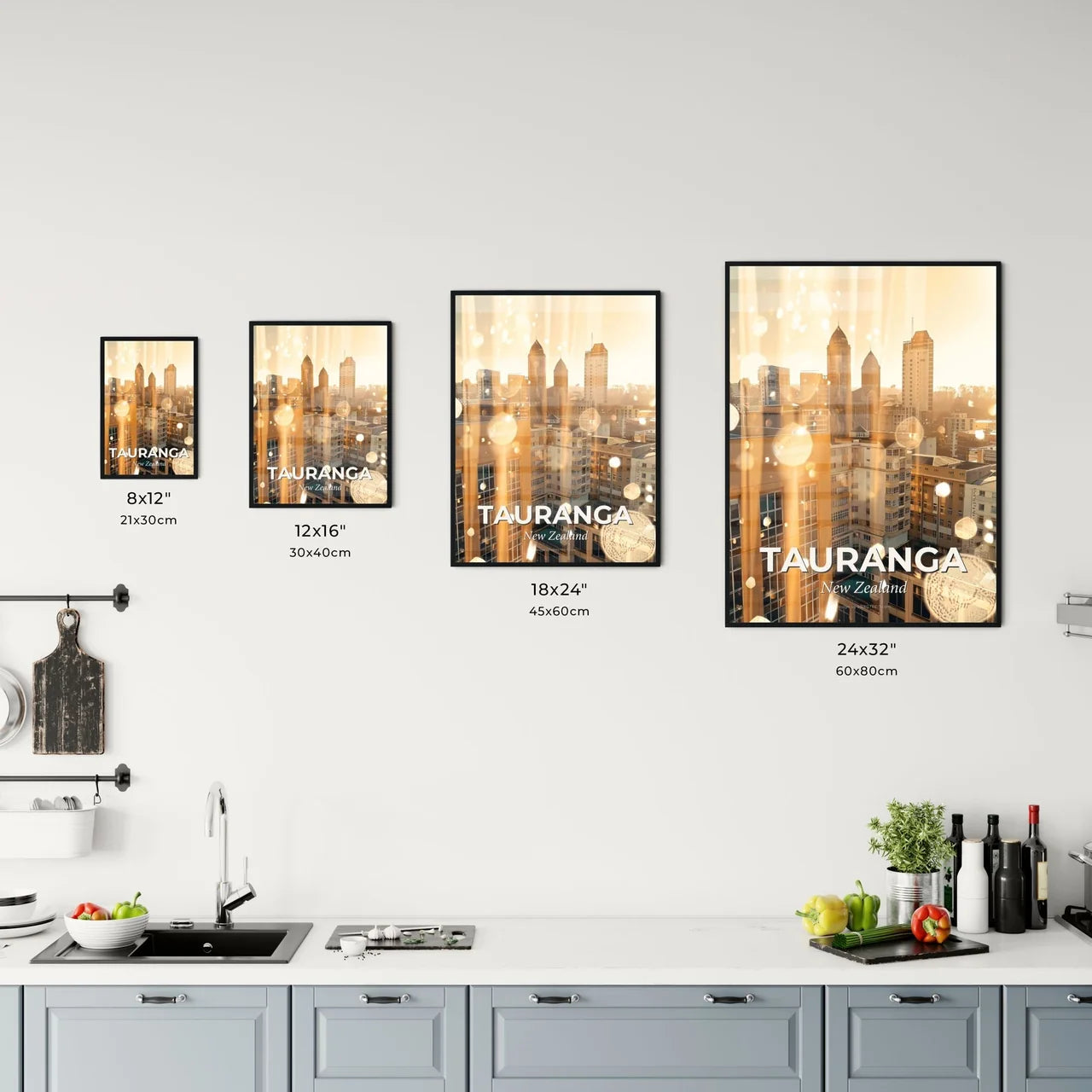 Tauranga: Captivating City Skyline Double Exposure Office Art