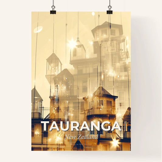 Tauranga Nightscape Skyline Architectural Poster Art Poster