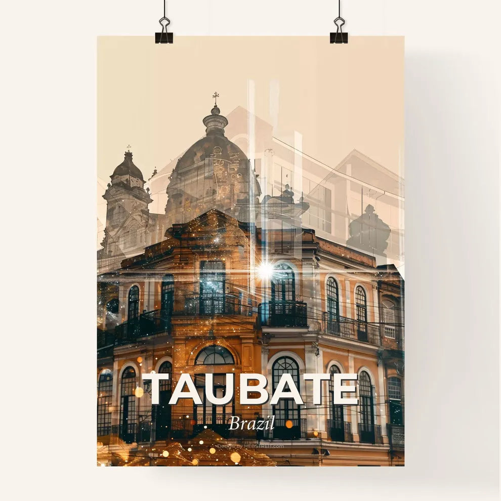 Taubate Cityscape Composite Art Majestic Skyline Print Poster