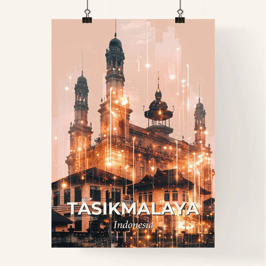Tasikmalaya Skyline Art: Local Architecture Shimmer Poster
