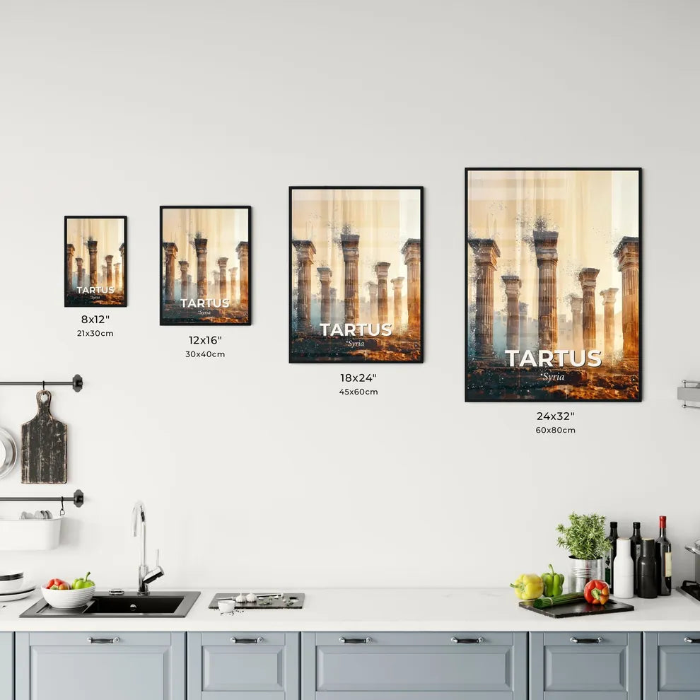 Tartus Skyline Minimalist Poster Beige Office Art