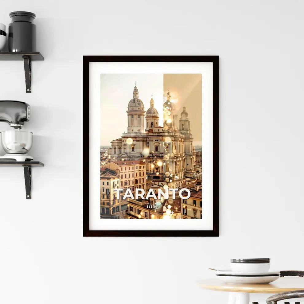 Taranto Cityscape Poster: Artful Composite of Local Landmarks Framed Print