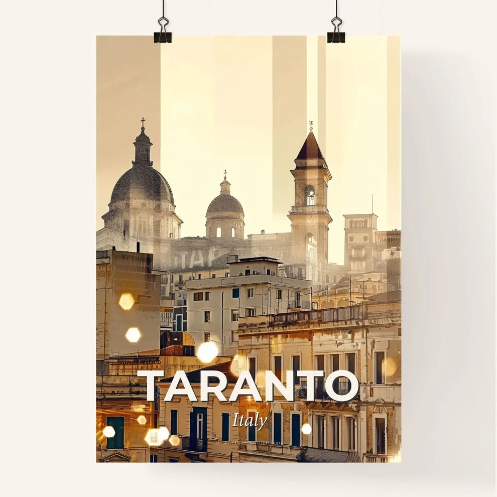 Taranto Skyline Poster: Double Exposure Art Poster