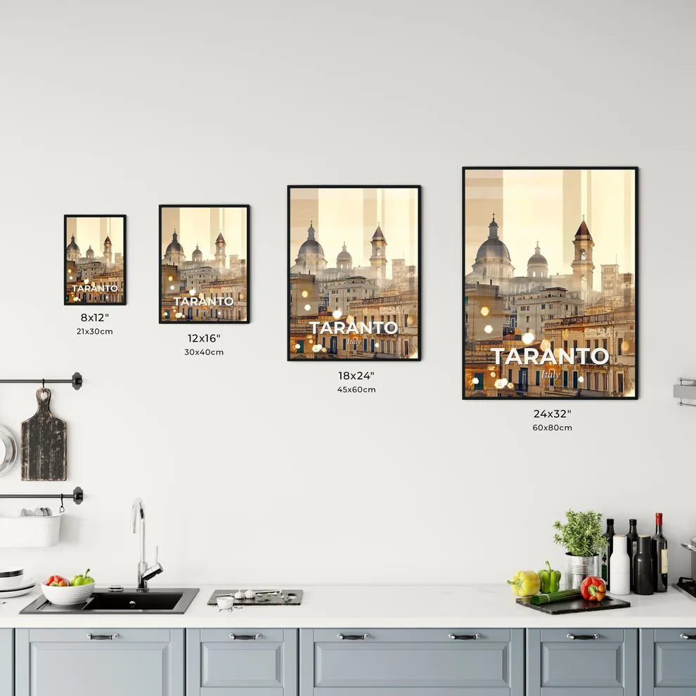Taranto Skyline Poster: Double Exposure Art Office Art