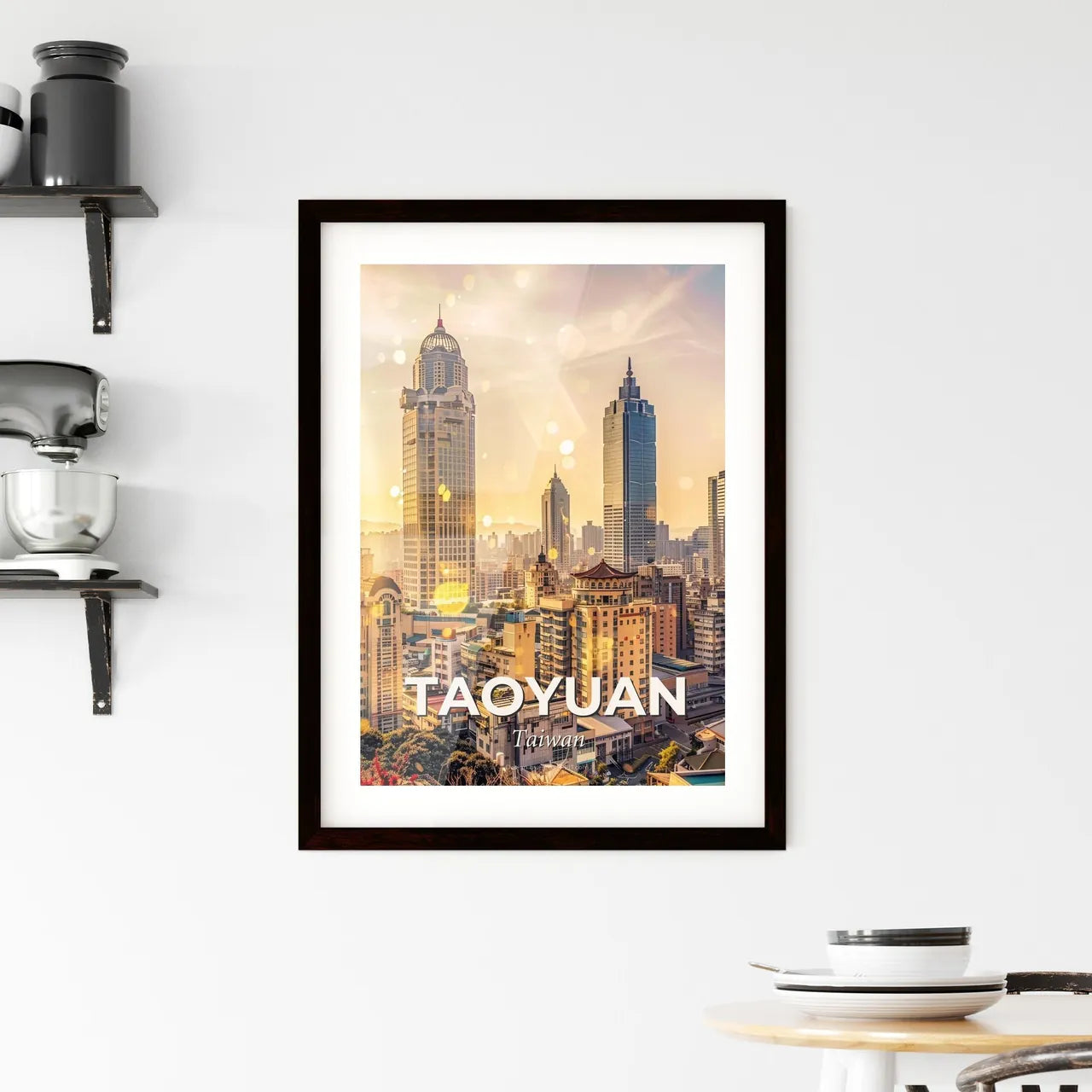 Taoyuan Cityscape Poster Art Framed Print