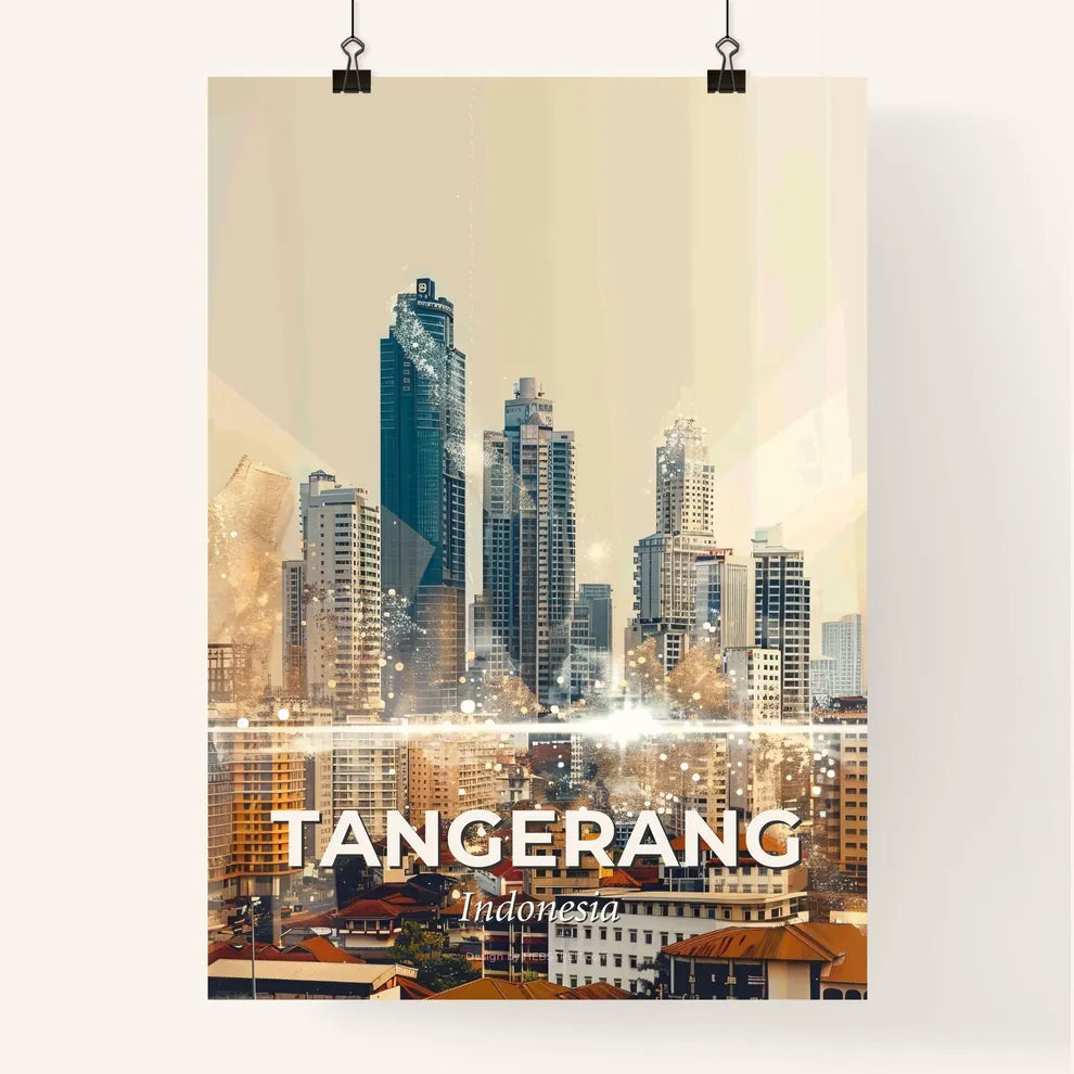 Tangerang Double Exposure Skyline Poster Art Poster