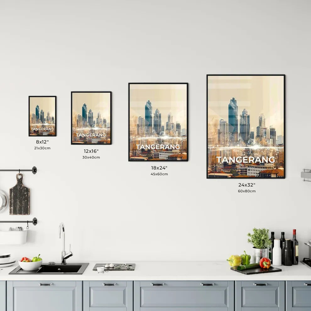 Tangerang Double Exposure Skyline Poster Art Office Art