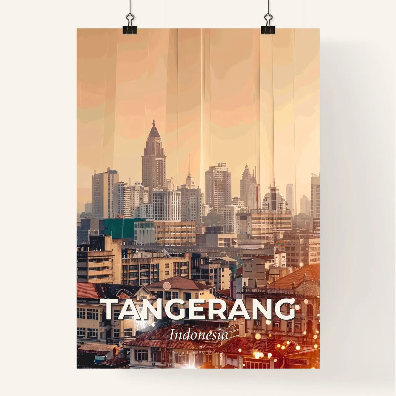 Tangerang Skyline Silhouette Poster Art Poster