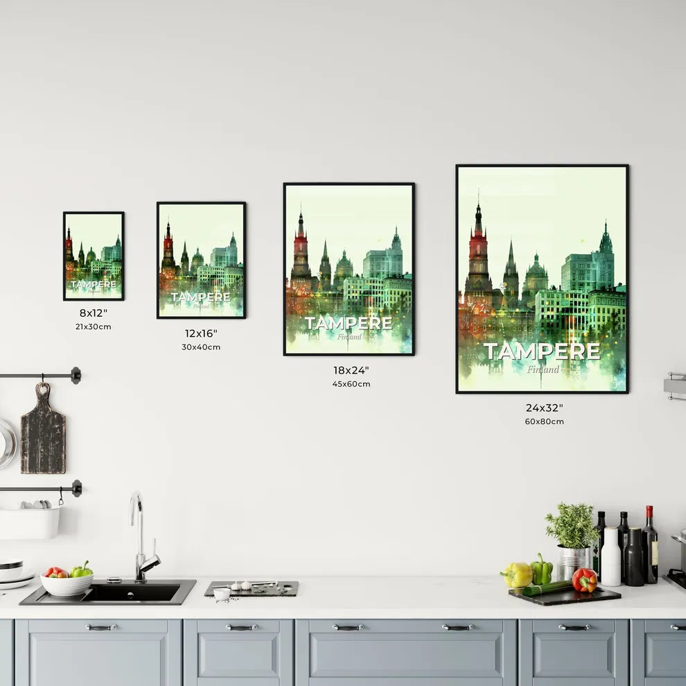 Tampere Skyline Double Exposure Cityscape Poster Art Office Art
