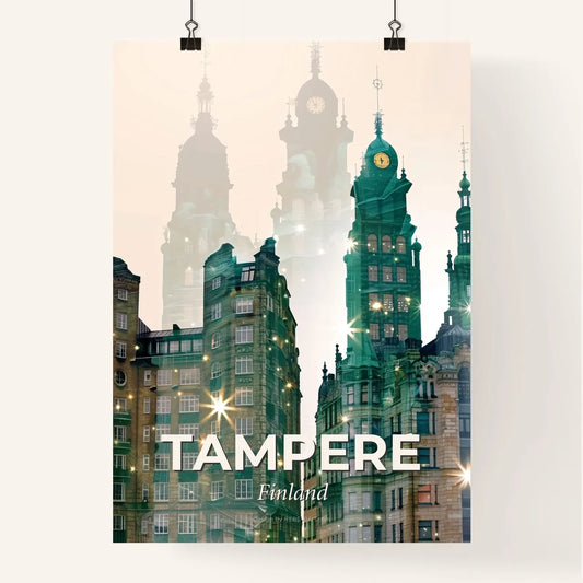 Tampere Skyline City Lights Poster Design Poster