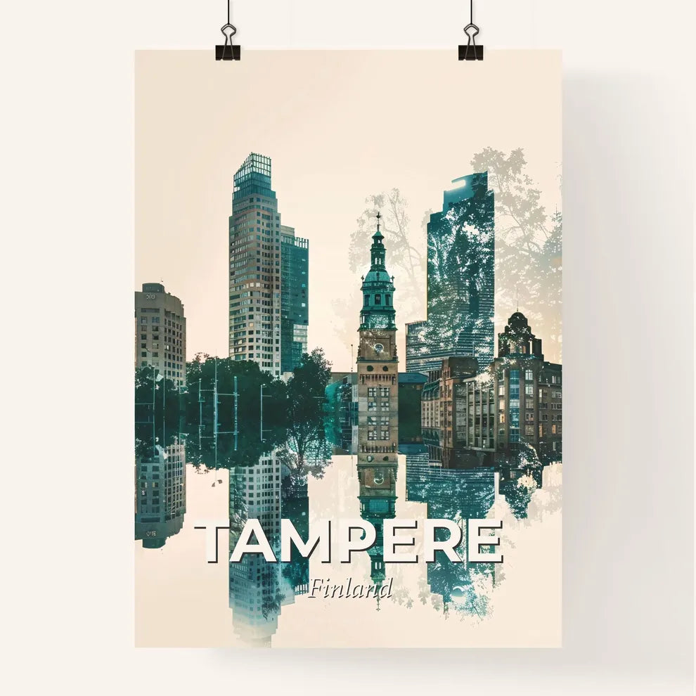 Tampere Skyline Poster Art Poster