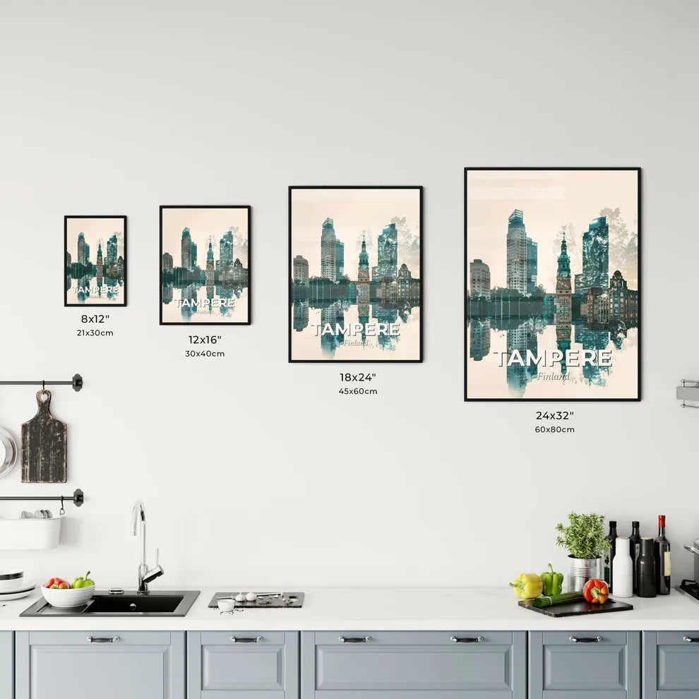 Tampere Skyline Poster Art Office Art