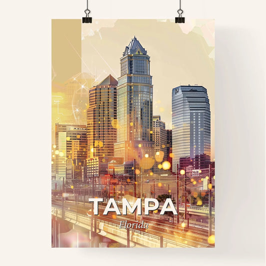 Tampa Cityscape Double Exposure Symphony Poster