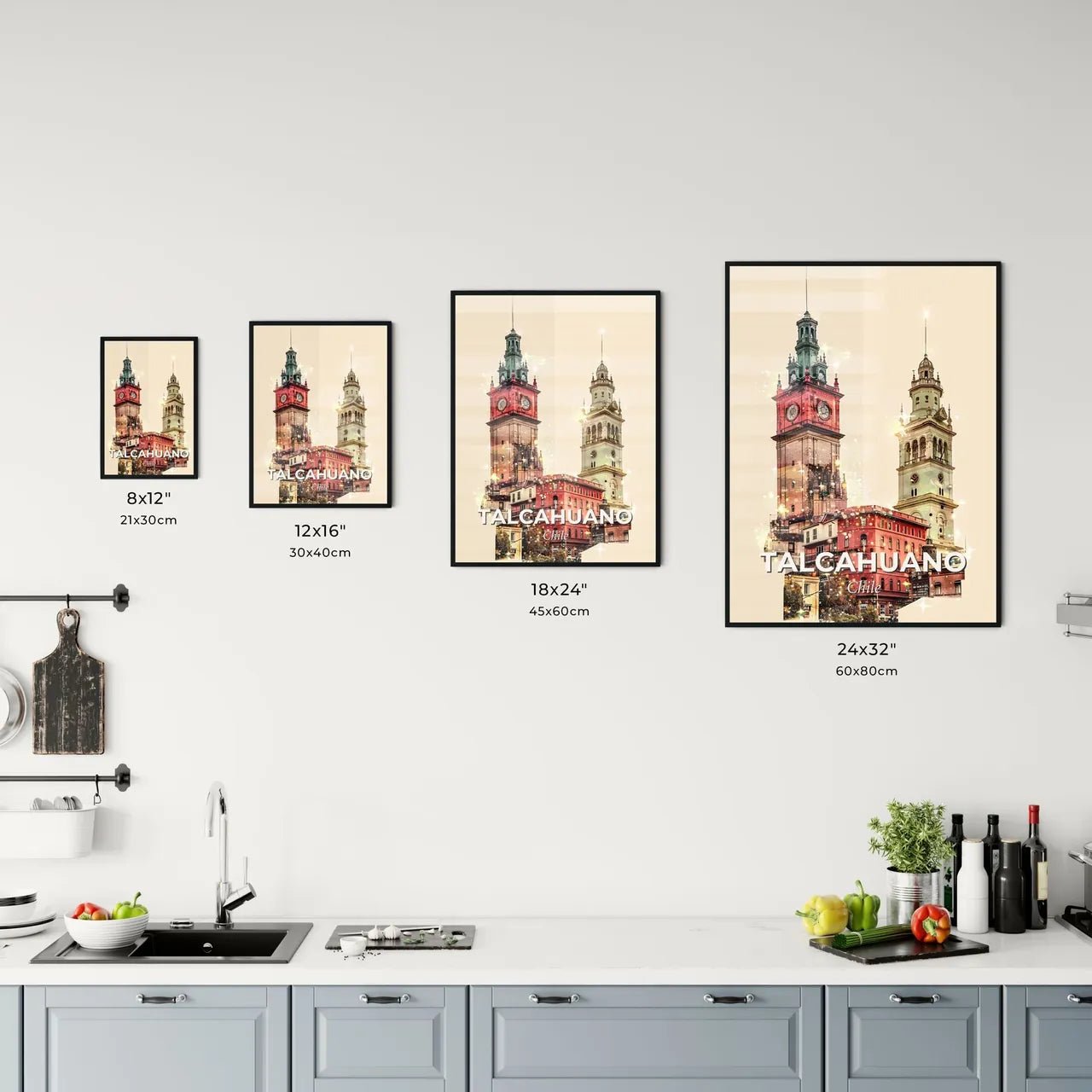 Talcahuano City Icons Double Exposure Office Art