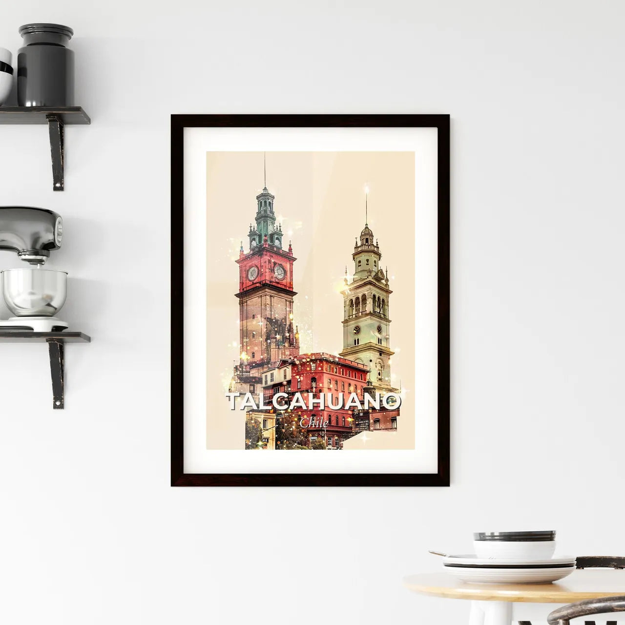 Talcahuano City Icons Double Exposure Framed Print