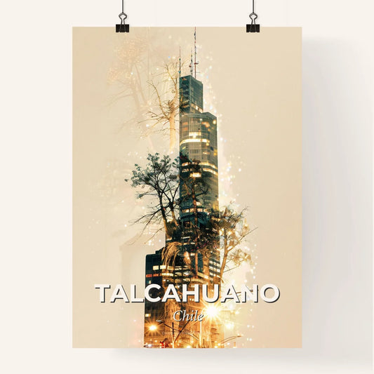 Talcahuano City Skyline Art Deco Poster